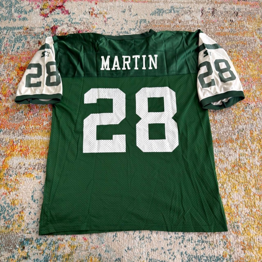 Vintage New York Jets Football Jersey Mens XL Green NFL Curtis Martin 28 Starter